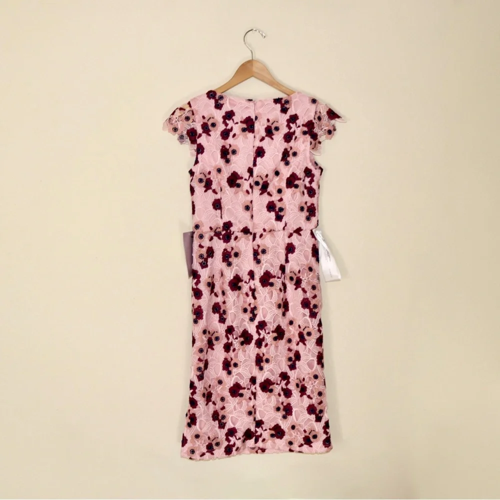 JS Collections Olive Scalloped Dress in Pink Boysenberry - Picture 4 of 12